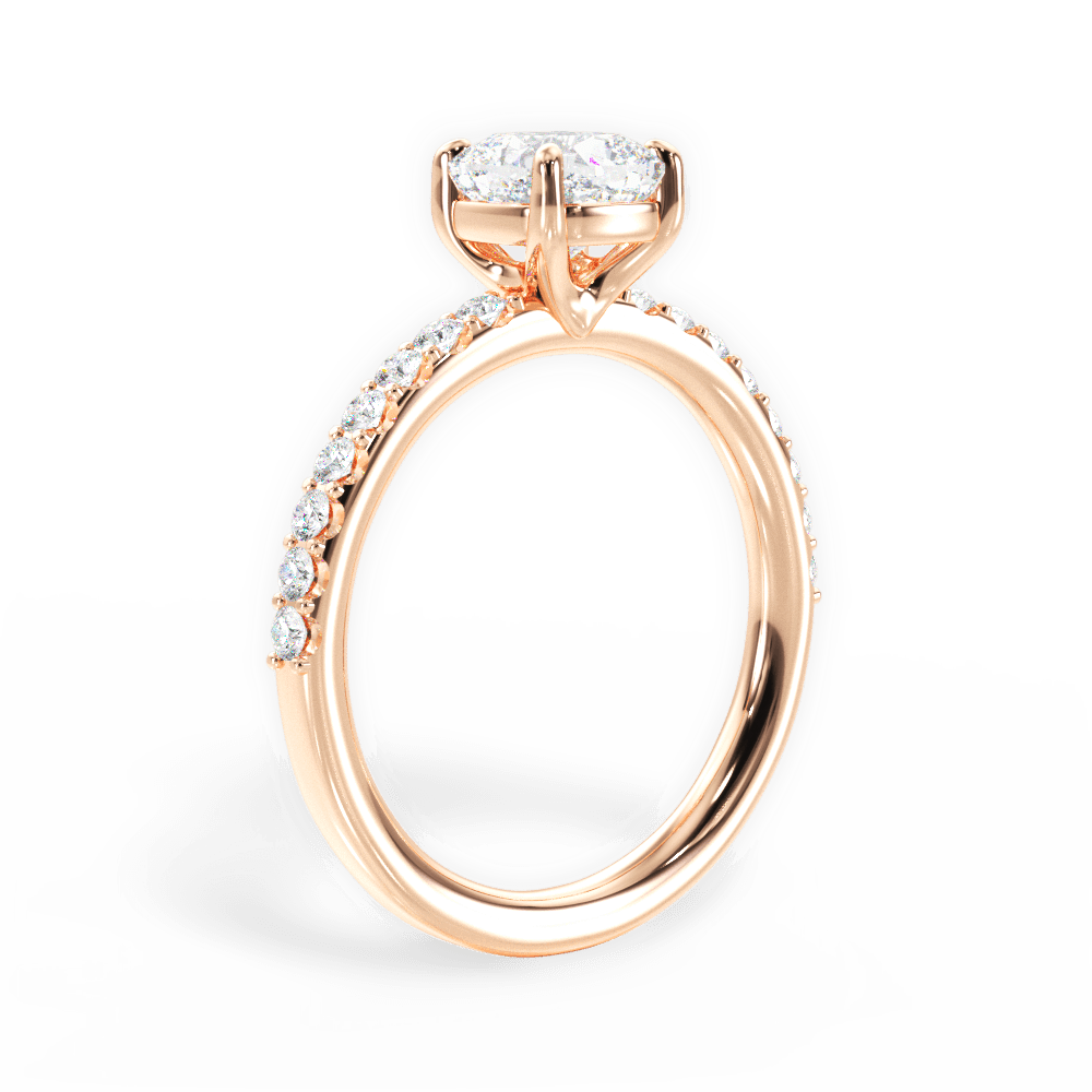 14kt Rose Gold/18kt Rose Gold/cushion/side