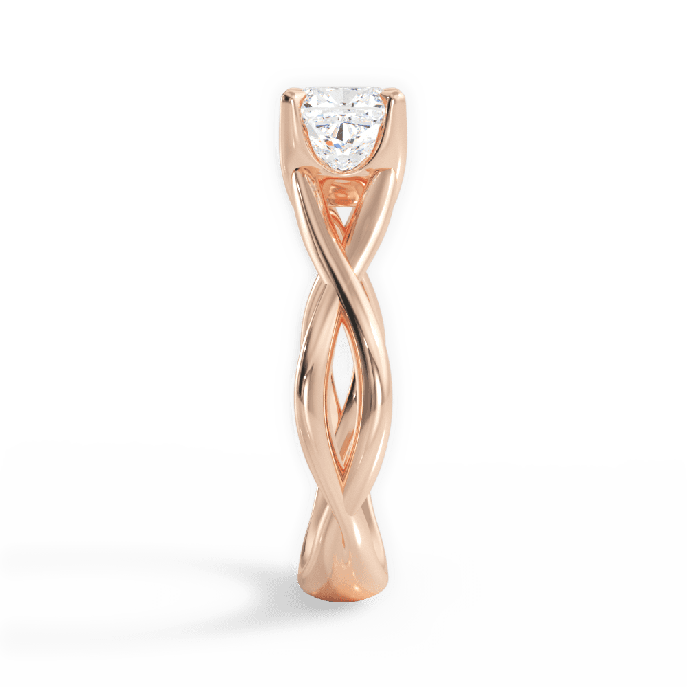 14kt Rose Gold/18kt Rose Gold/cushion/side