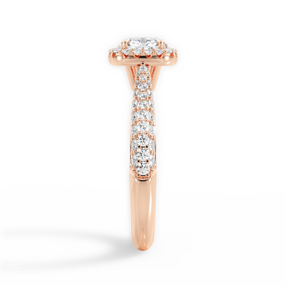 14kt Rose Gold/18kt Rose Gold/cushion/side