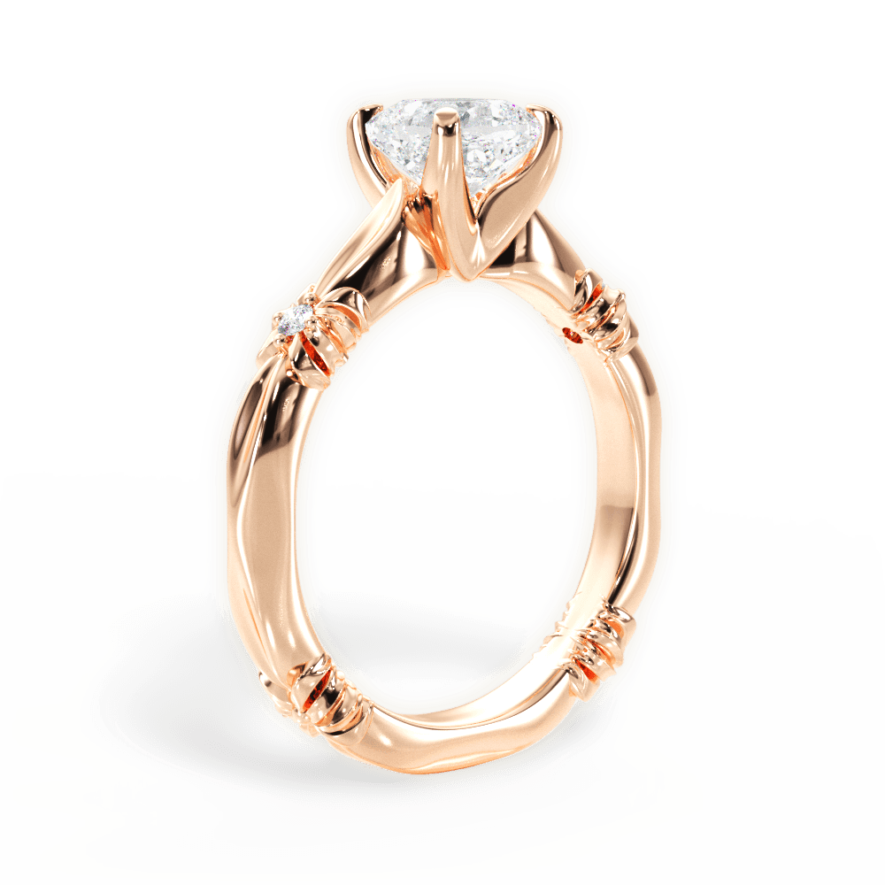 14kt Rose Gold/18kt Rose Gold/cushion/side