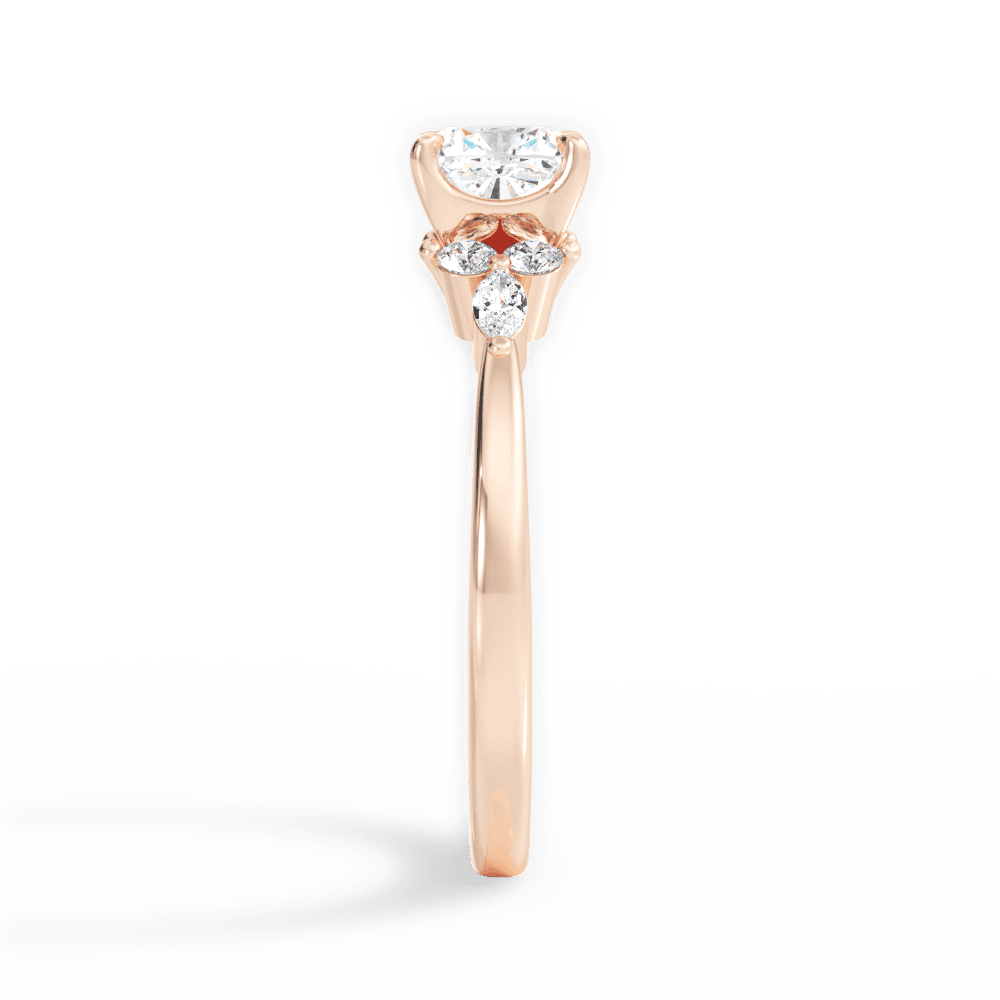 14kt Rose Gold/18kt Rose Gold/cushion/side