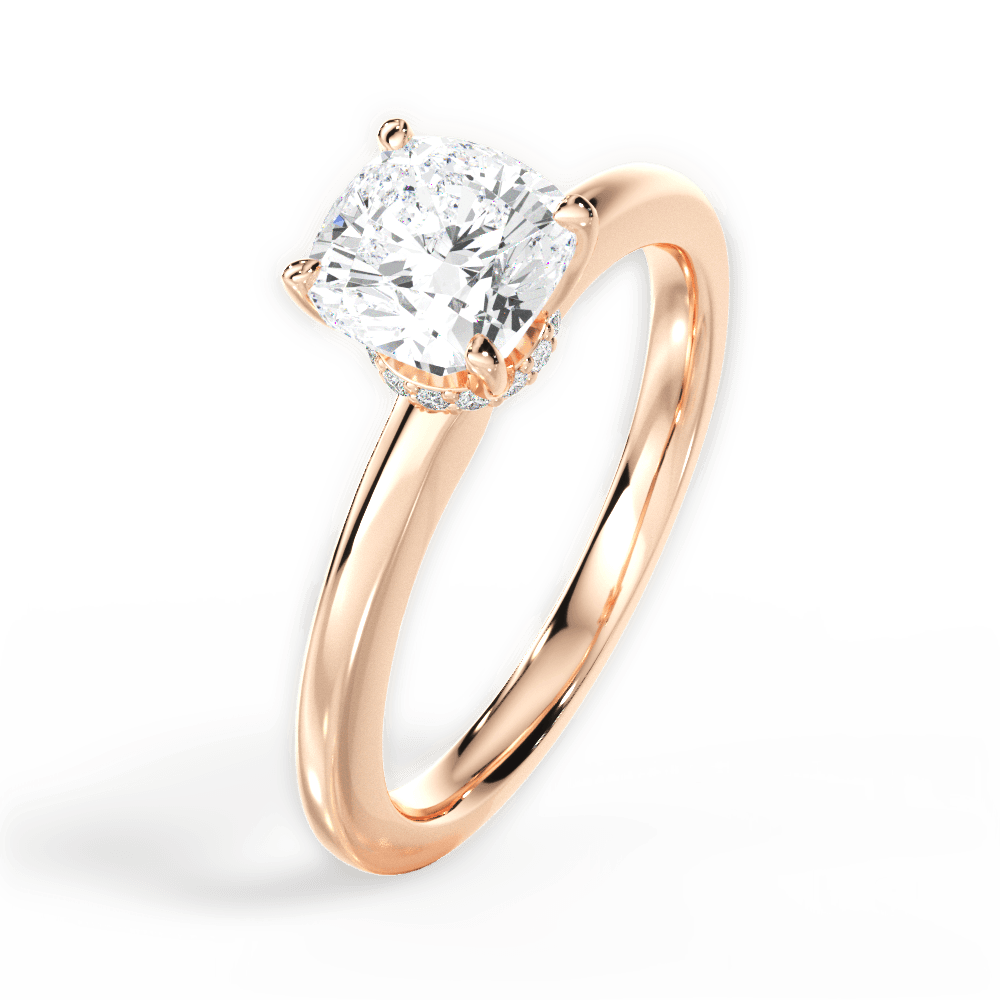 14kt Rose Gold/18kt Rose Gold/cushion/side