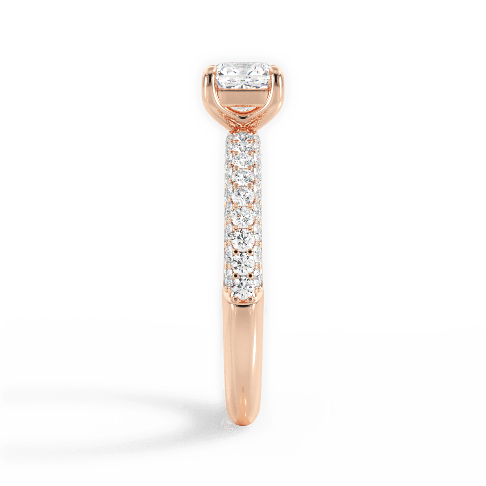14kt Rose Gold/18kt Rose Gold/cushion/side