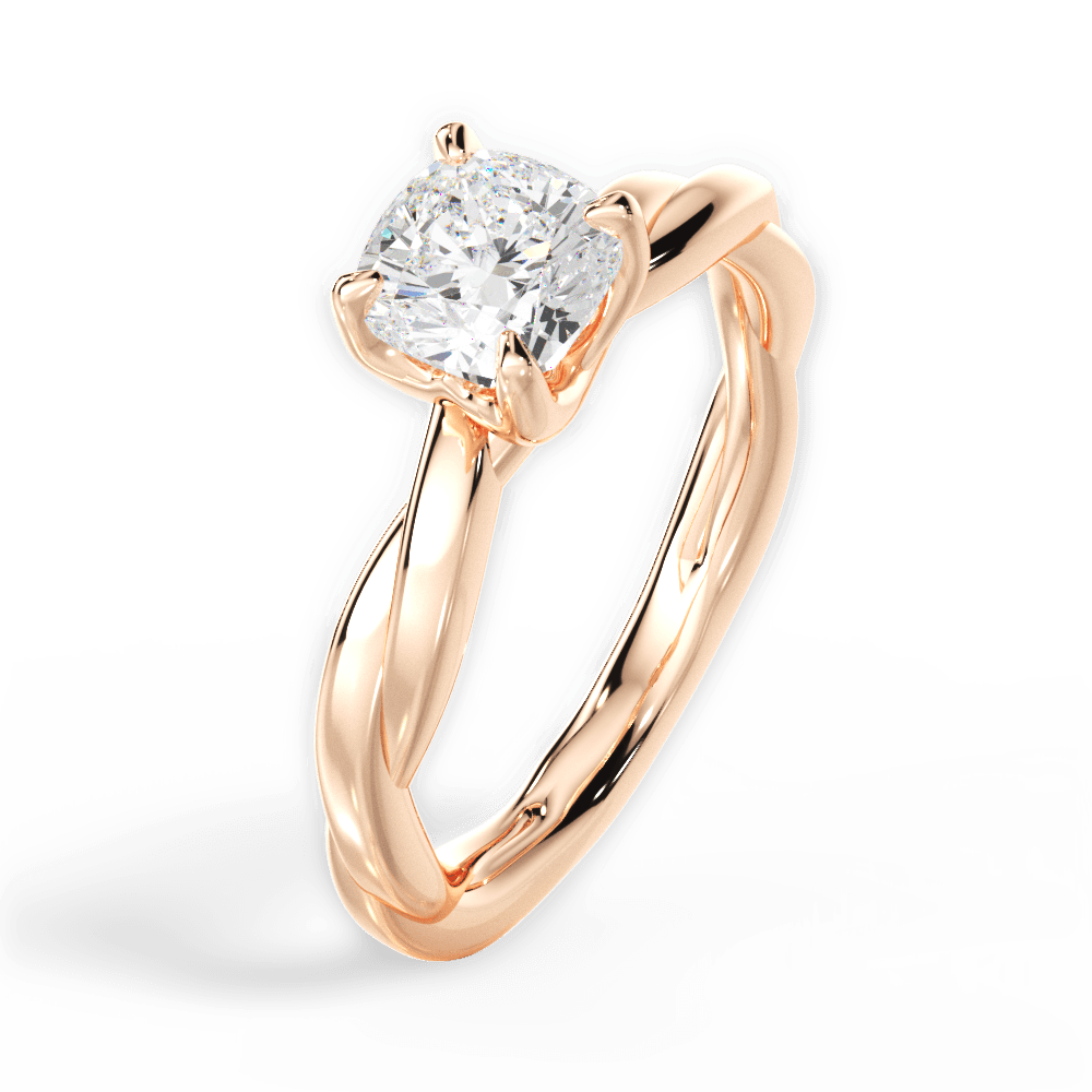14kt Rose Gold/18kt Rose Gold/cushion/side