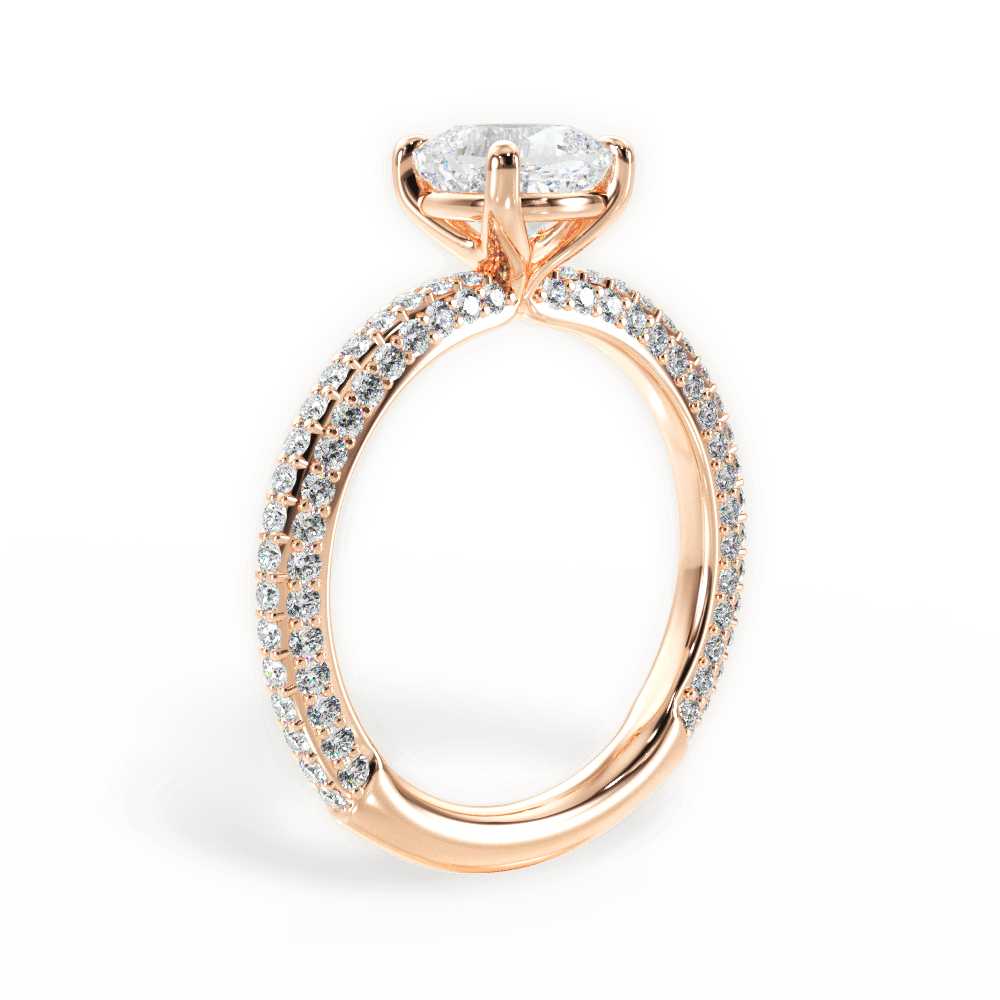 14kt Rose Gold/18kt Rose Gold/cushion/side