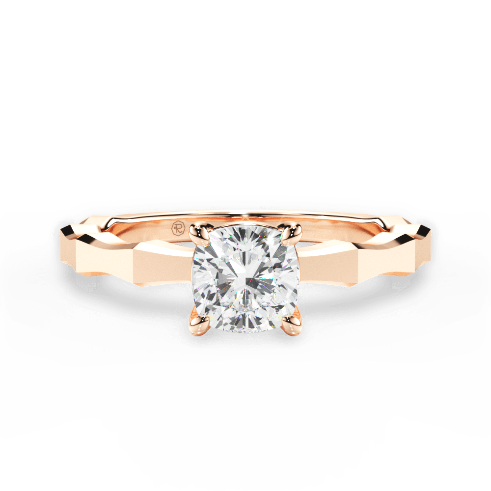 14kt Rose Gold/18kt Rose Gold/cushion/top