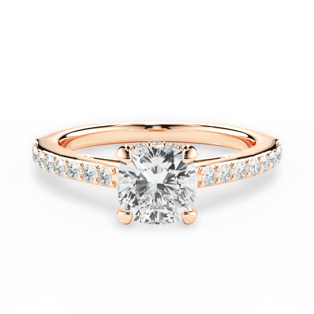 14kt Rose Gold/18kt Rose Gold/cushion/top
