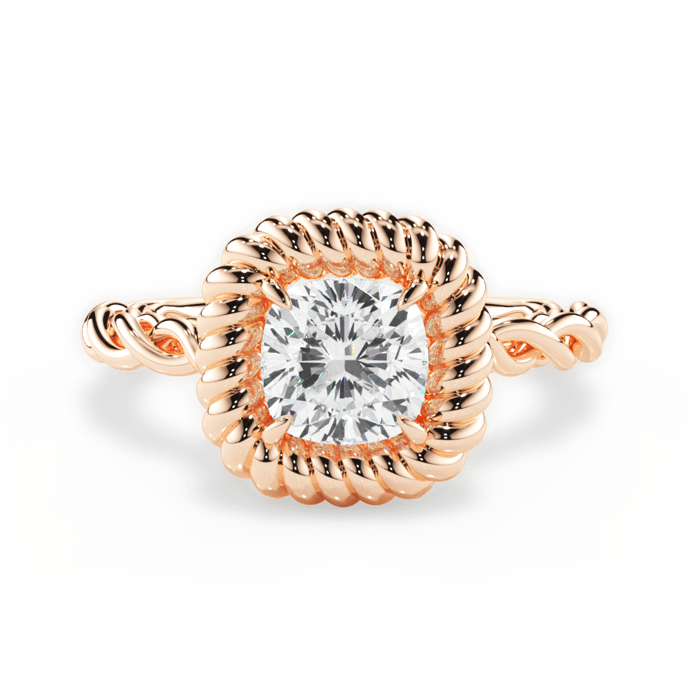 14kt Rose Gold/18kt Rose Gold/cushion/top