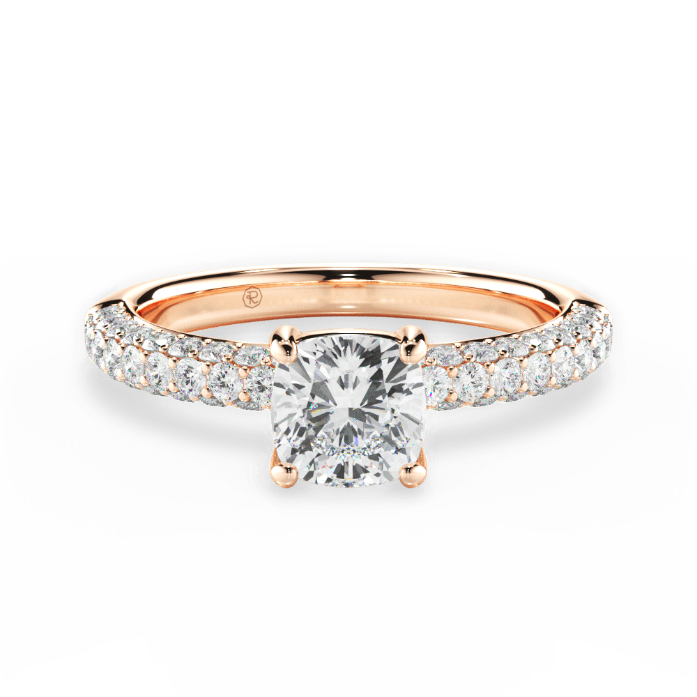 14kt Rose Gold/18kt Rose Gold/cushion/top