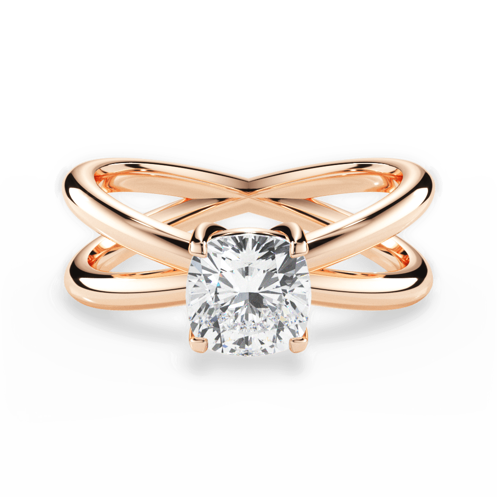 14kt Rose Gold/18kt Rose Gold/cushion/top