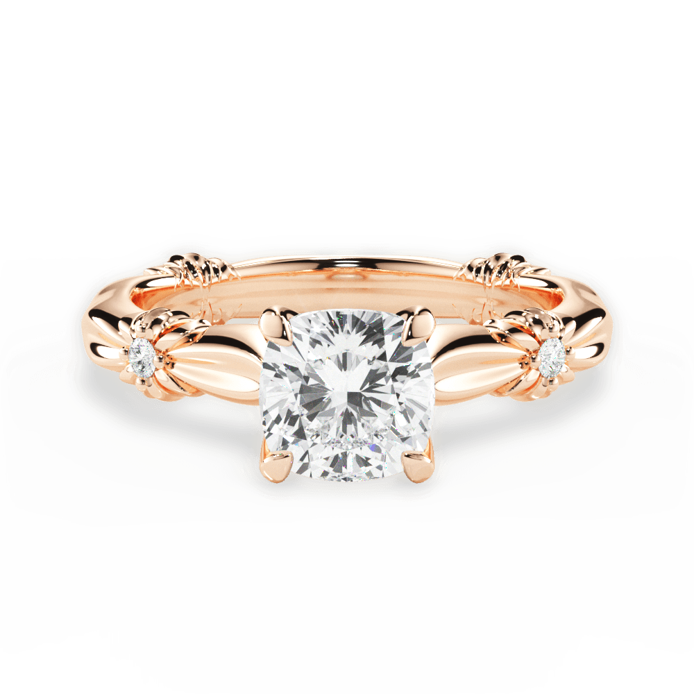 14kt Rose Gold/18kt Rose Gold/cushion/top