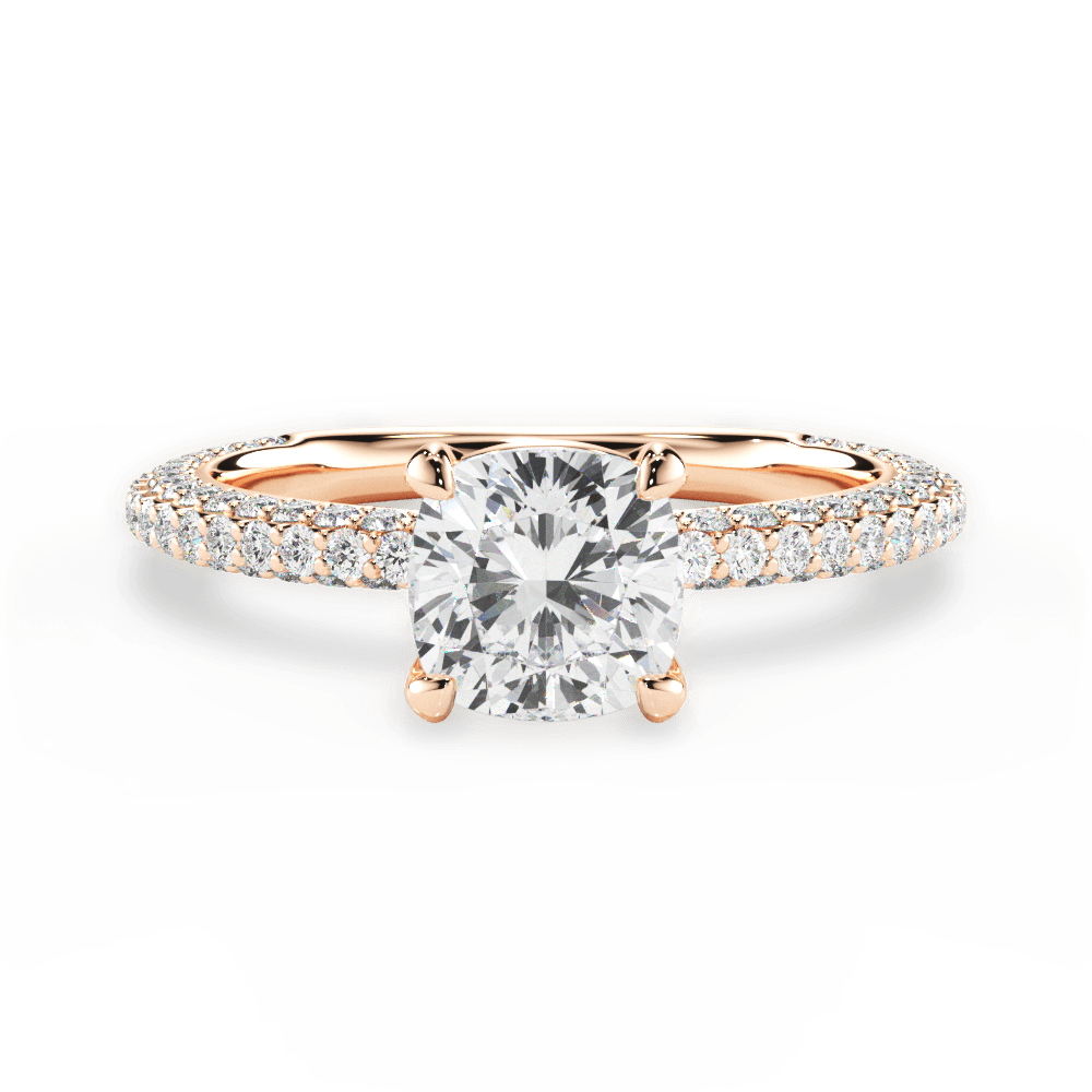 14kt Rose Gold/18kt Rose Gold/cushion/top