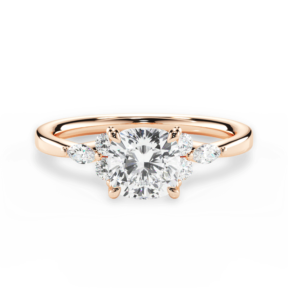 14kt Rose Gold/18kt Rose Gold/cushion/top