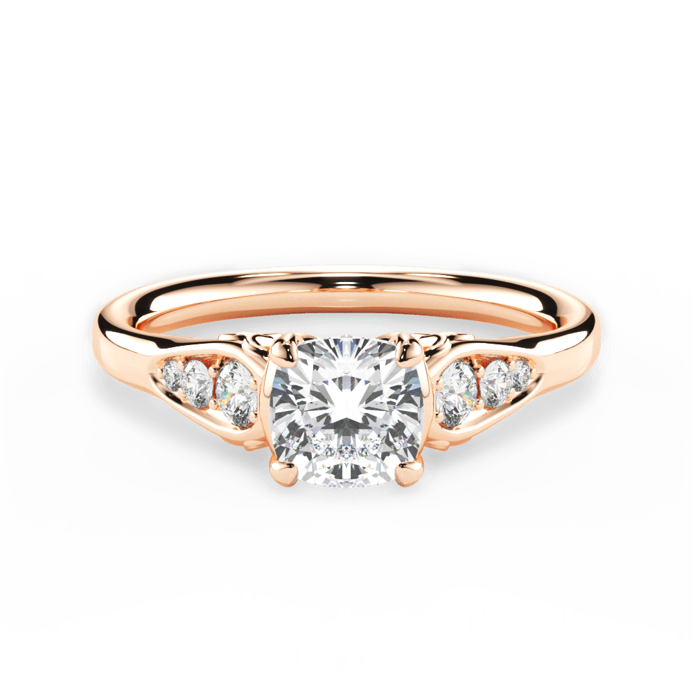 14kt Rose Gold/18kt Rose Gold/cushion/top