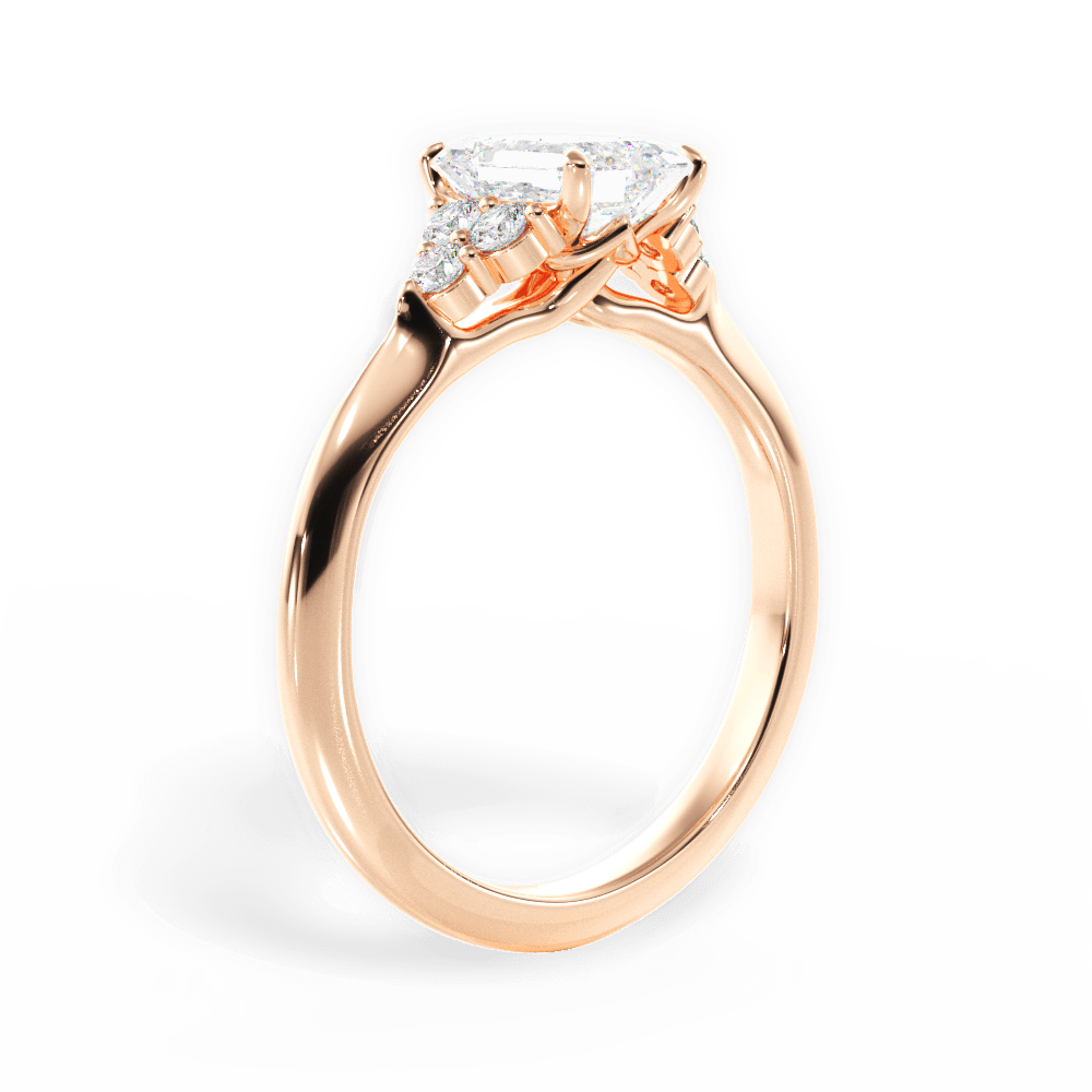 14kt Rose Gold/18kt Rose Gold/emerald/front