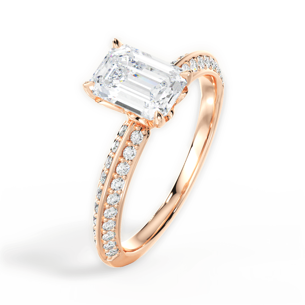 14kt Rose Gold/18kt Rose Gold/emerald/perspective