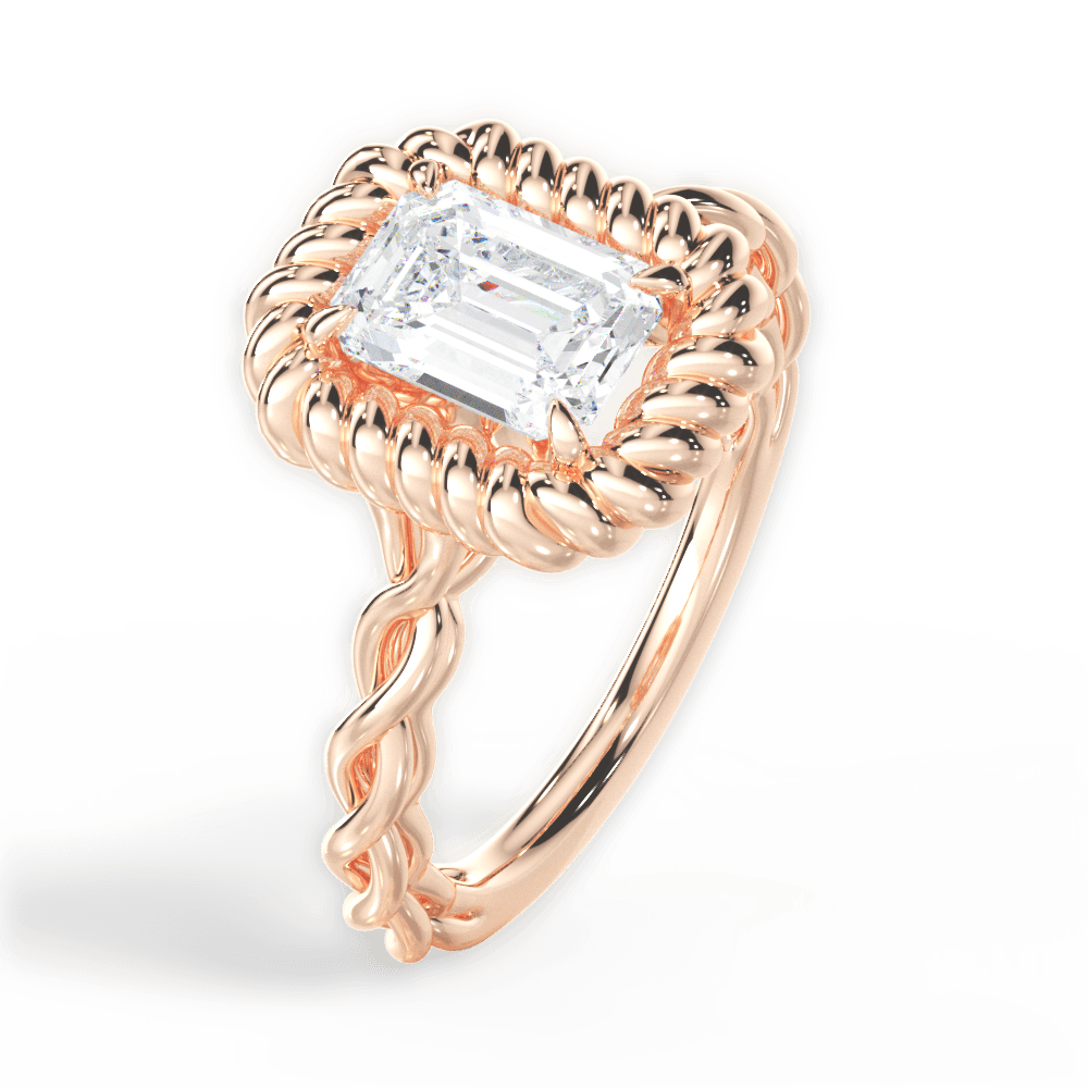 14kt Rose Gold/18kt Rose Gold/emerald/perspective