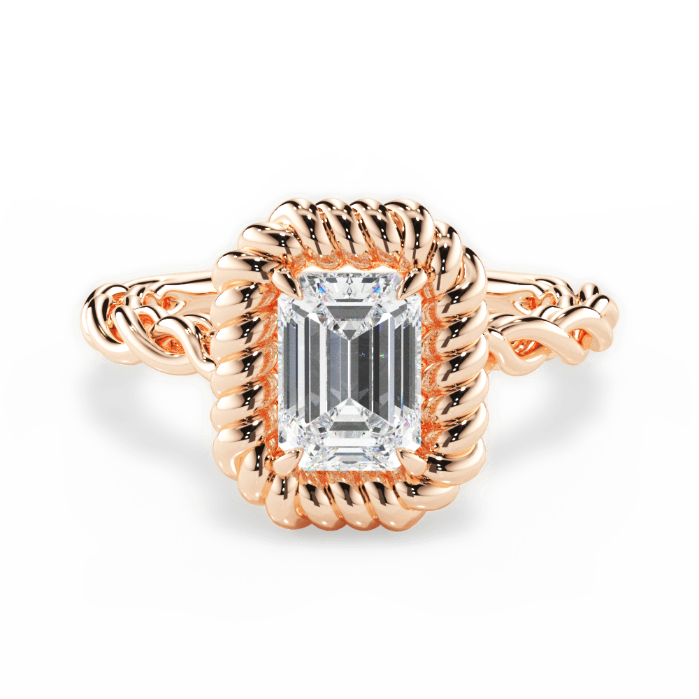 14kt Rose Gold/18kt Rose Gold/emerald/top