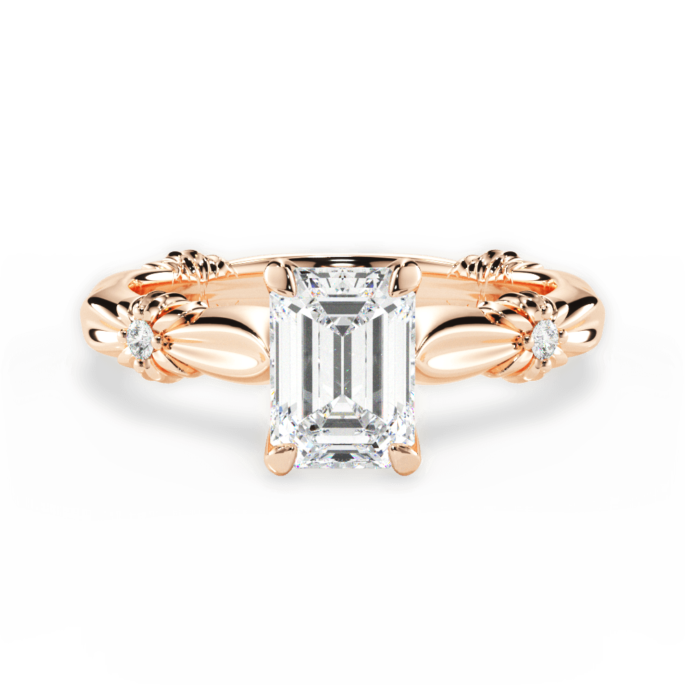 14kt Rose Gold/18kt Rose Gold/emerald/top