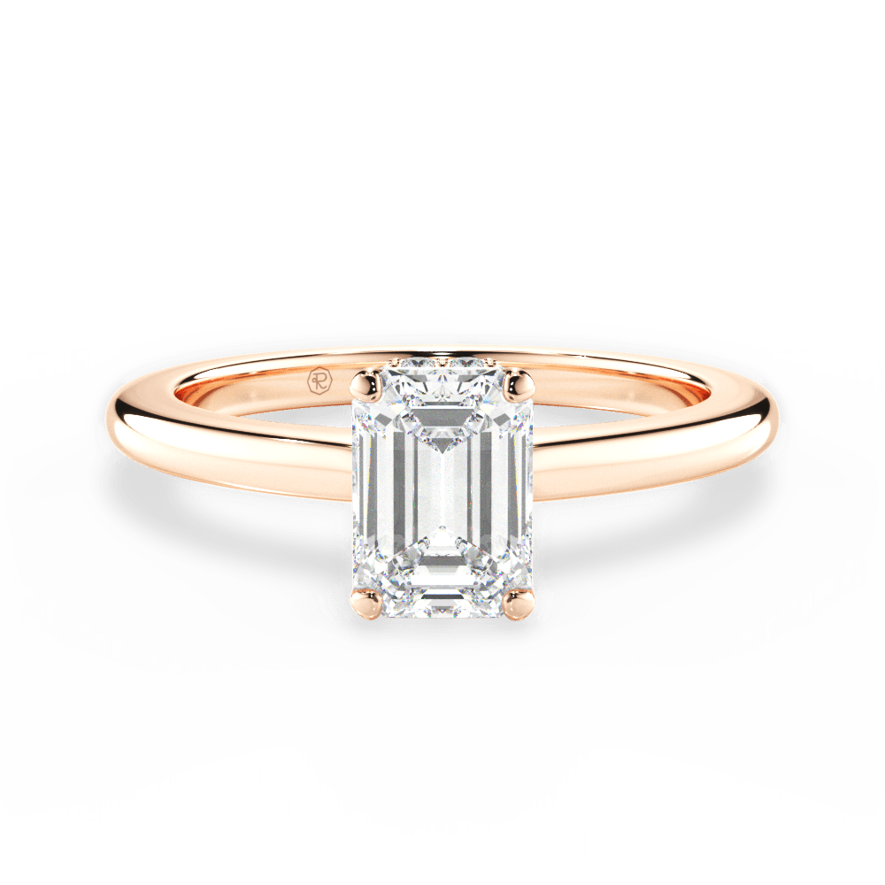 14kt Rose Gold/18kt Rose Gold/emerald/top