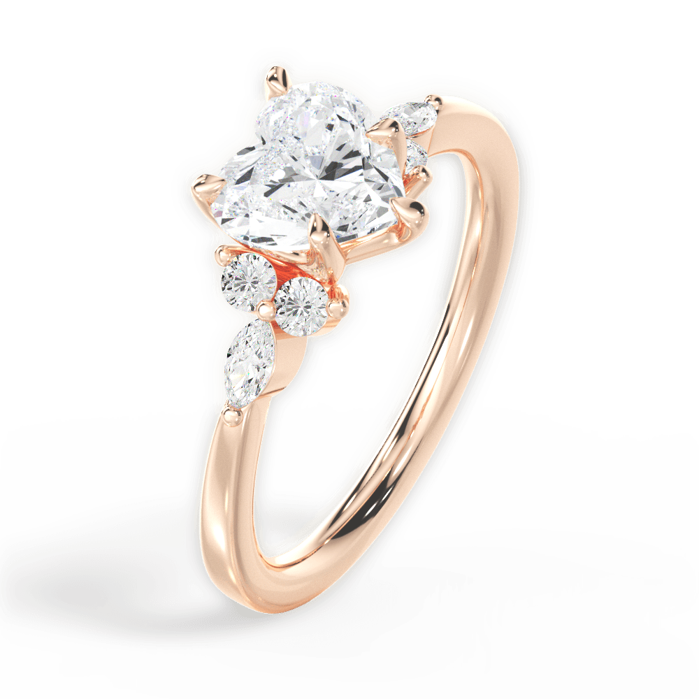 14kt Rose Gold/18kt Rose Gold/heart/perspective