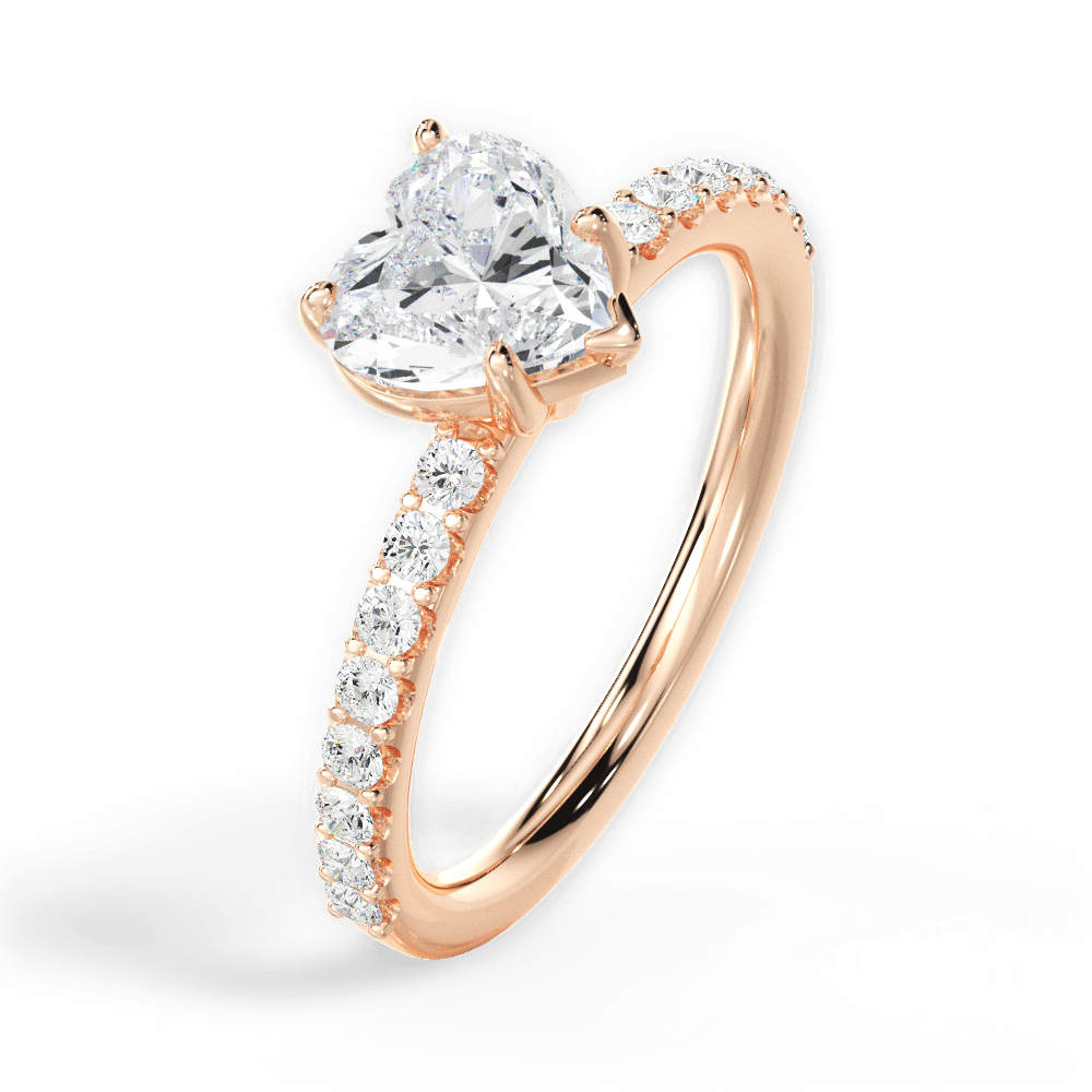 14kt Rose Gold/18kt Rose Gold/heart/side