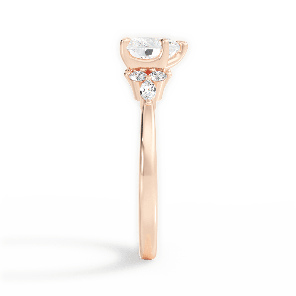 14kt Rose Gold/18kt Rose Gold/heart/side