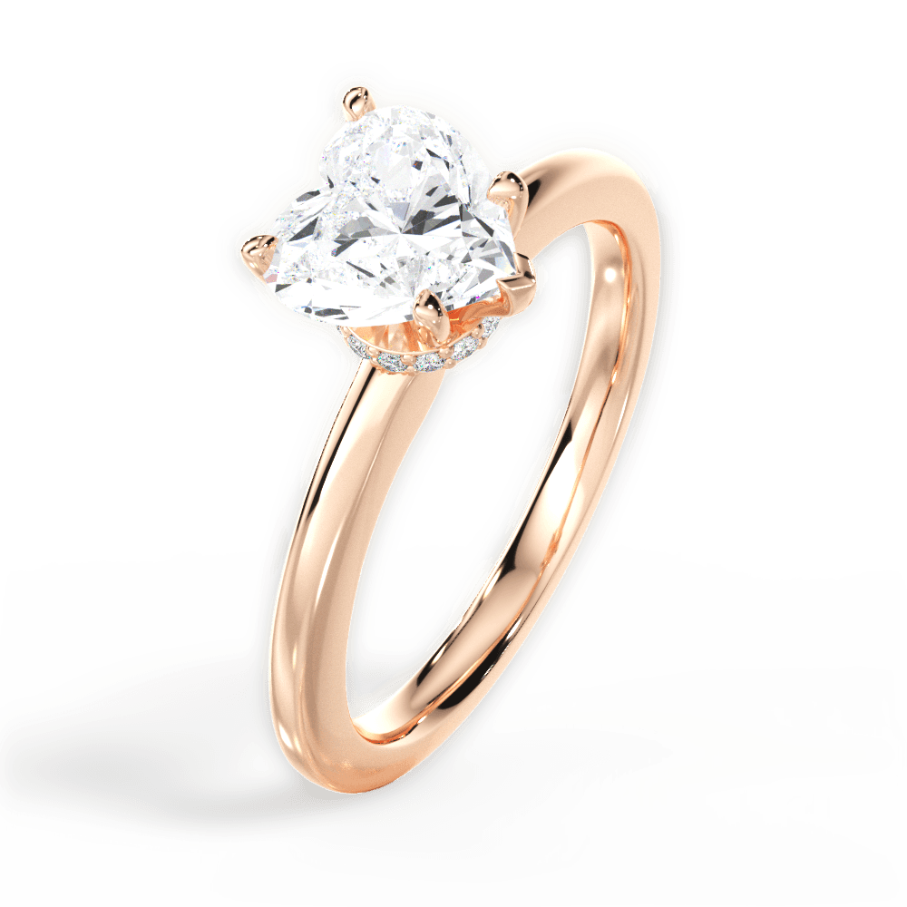 14kt Rose Gold/18kt Rose Gold/heart/side