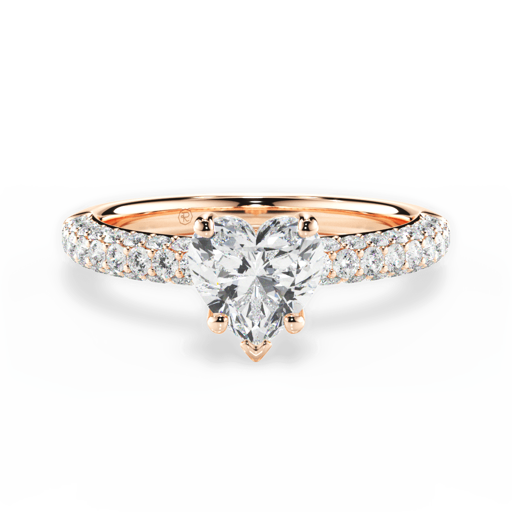 14kt Rose Gold/18kt Rose Gold/heart/top