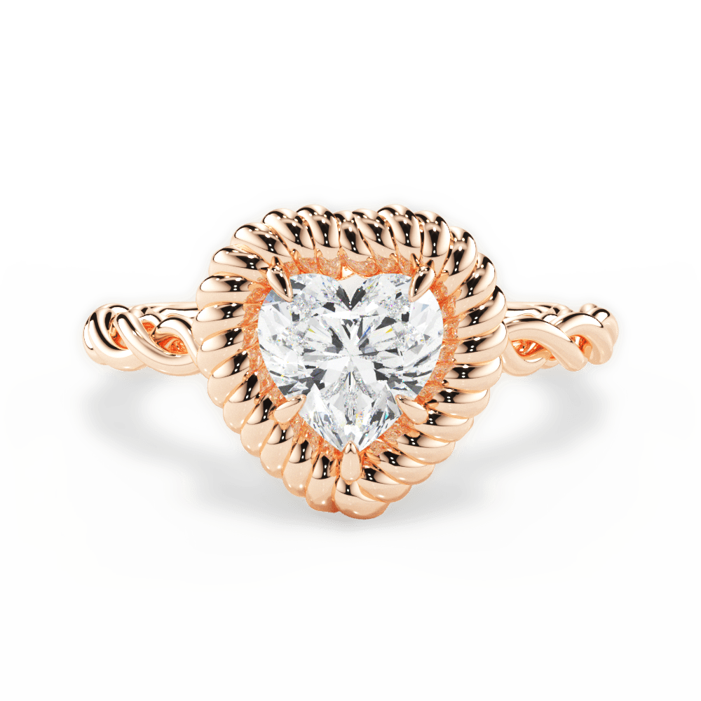 14kt Rose Gold/18kt Rose Gold/heart/top