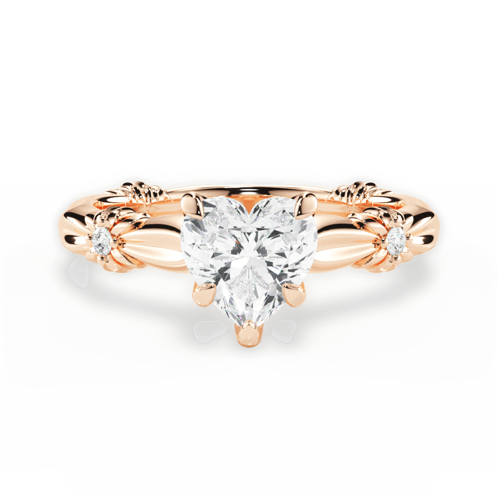 14kt Rose Gold/18kt Rose Gold/heart/top