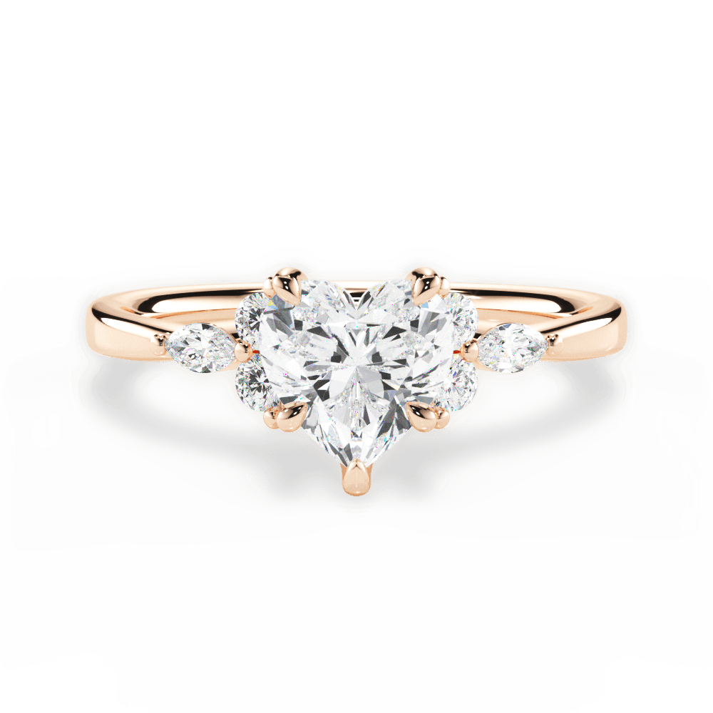 14kt Rose Gold/18kt Rose Gold/heart/top