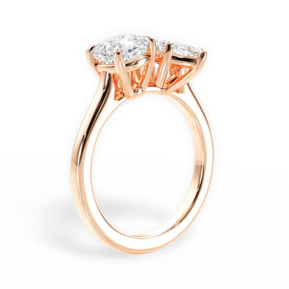 14kt Rose Gold/18kt Rose Gold/marquise/front