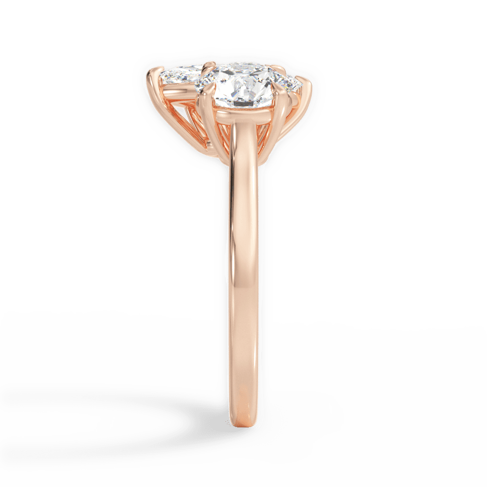 14kt Rose Gold/18kt Rose Gold/marquise/side
