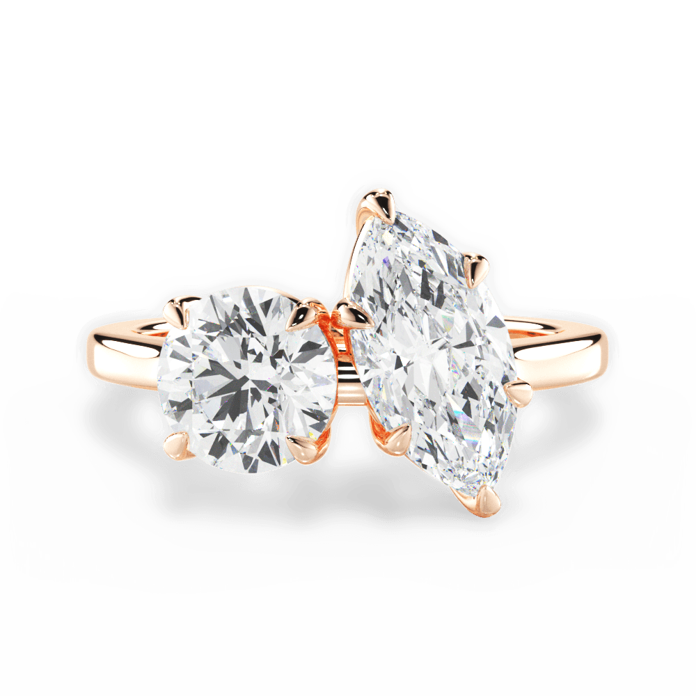 14kt Rose Gold/18kt Rose Gold/marquise/top