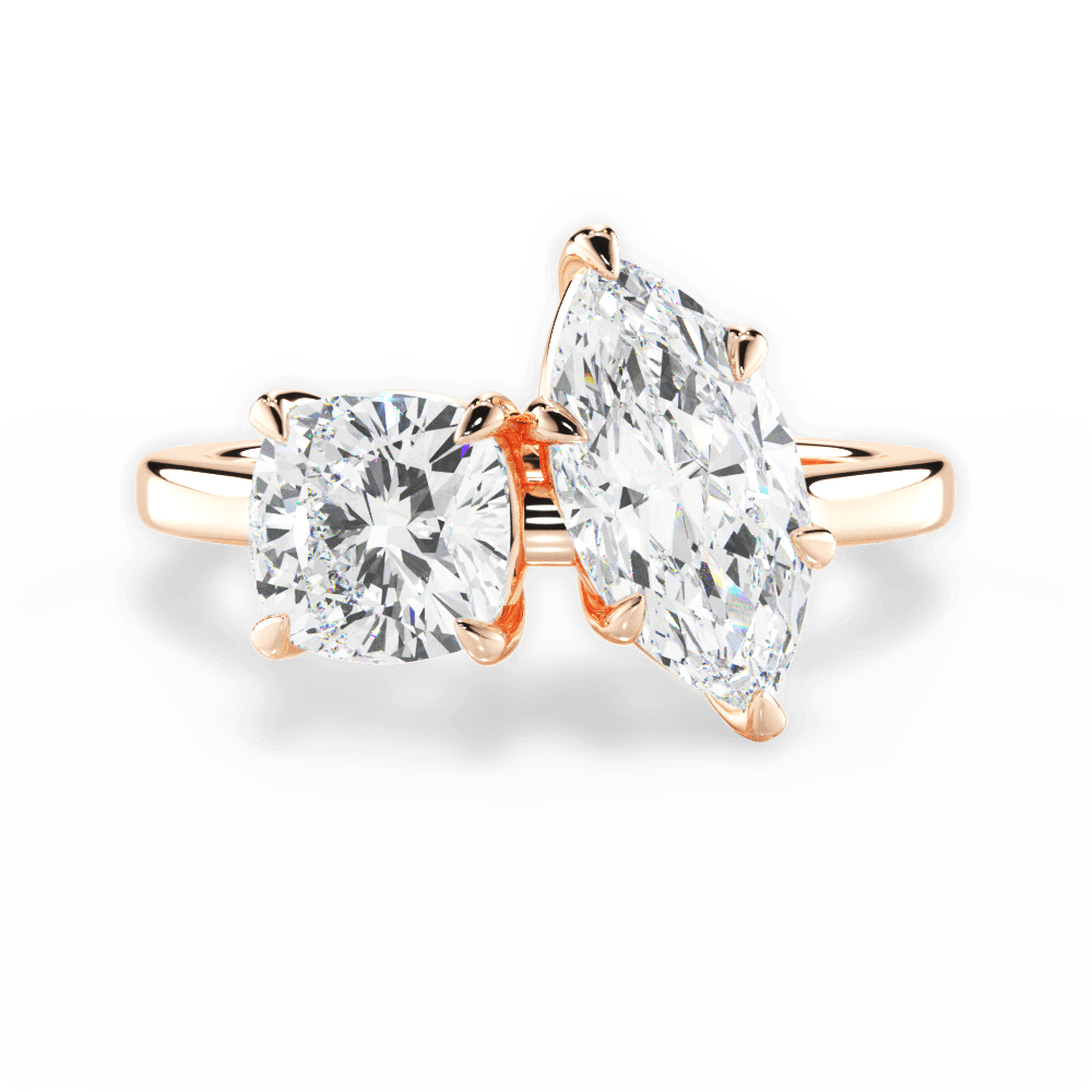 14kt Rose Gold/18kt Rose Gold/marquise/top