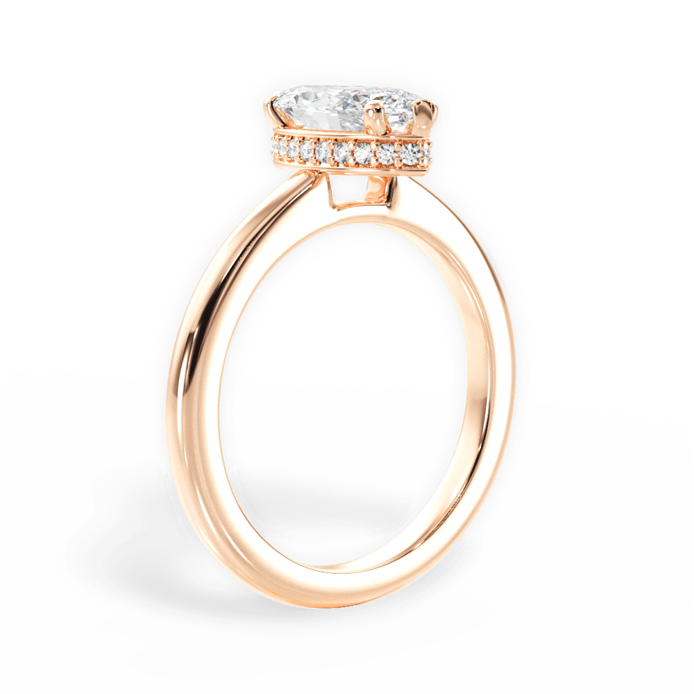 14kt Rose Gold/18kt Rose Gold/marquise/front