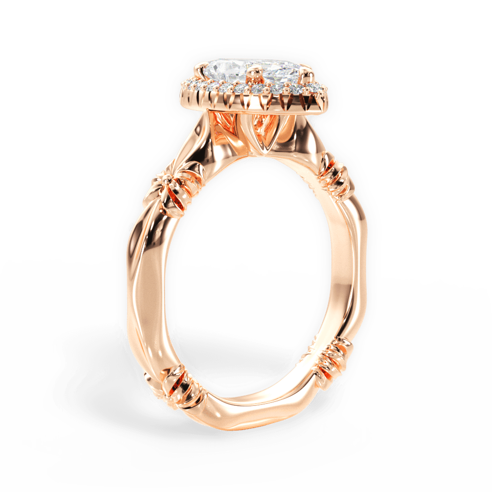 14kt Rose Gold/18kt Rose Gold/marquise/front