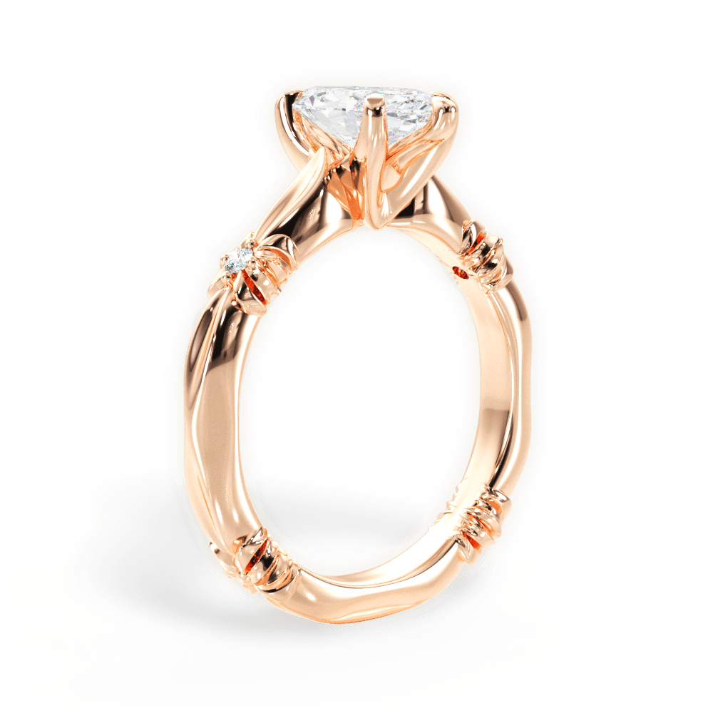 14kt Rose Gold/18kt Rose Gold/marquise/front