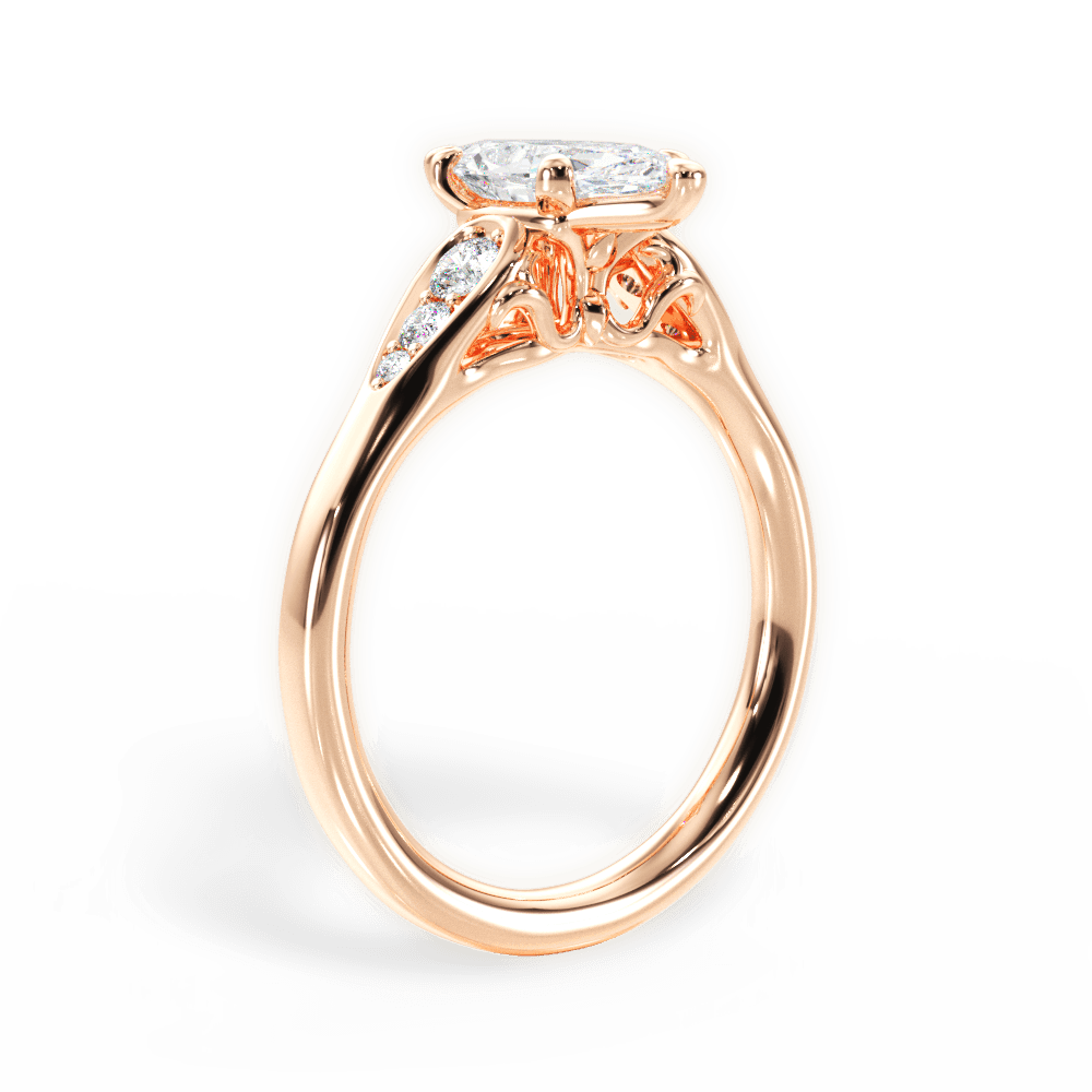 14kt Rose Gold/18kt Rose Gold/marquise/front