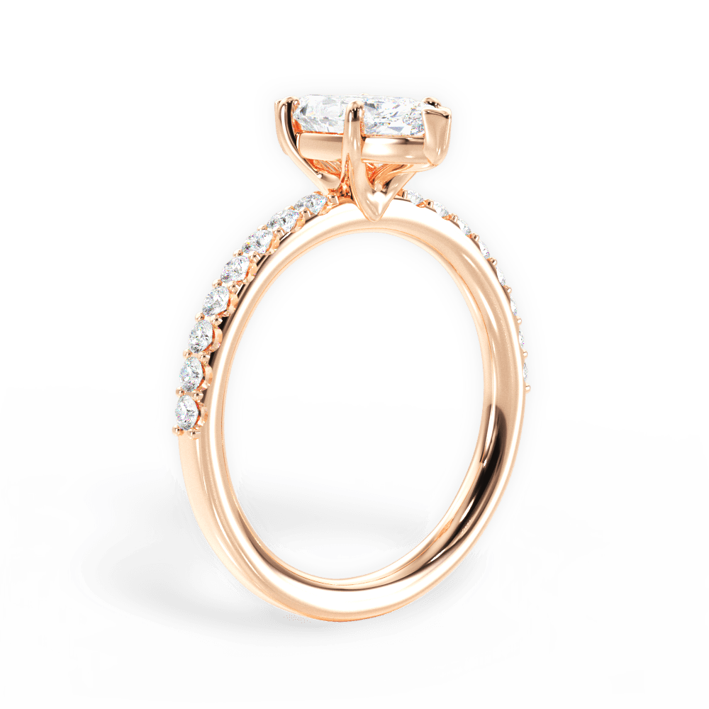 14kt Rose Gold/18kt Rose Gold/marquise/front