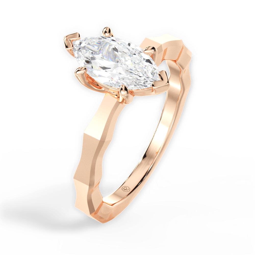 14kt Rose Gold/18kt Rose Gold/marquise/perspective