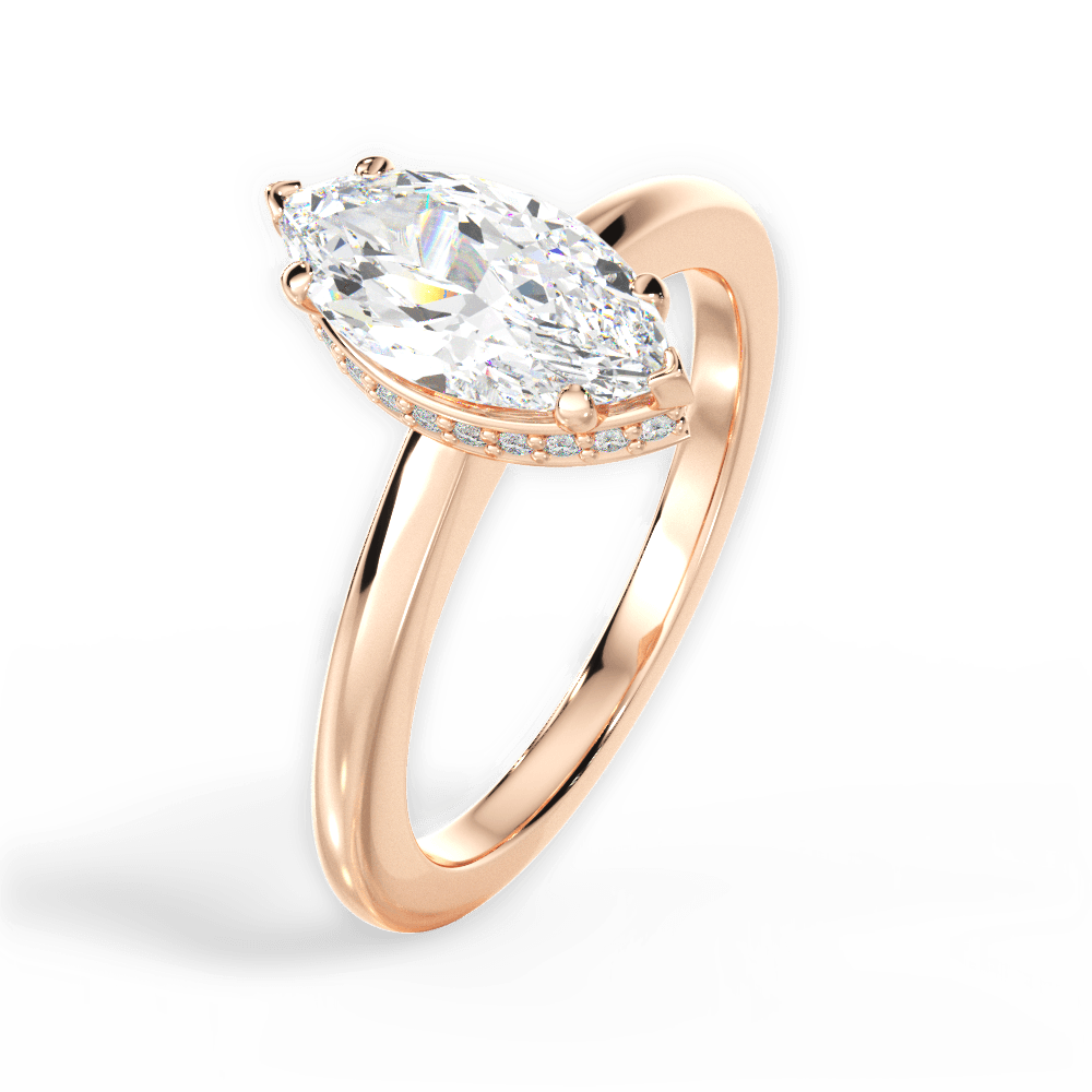 14kt Rose Gold/18kt Rose Gold/marquise/perspective