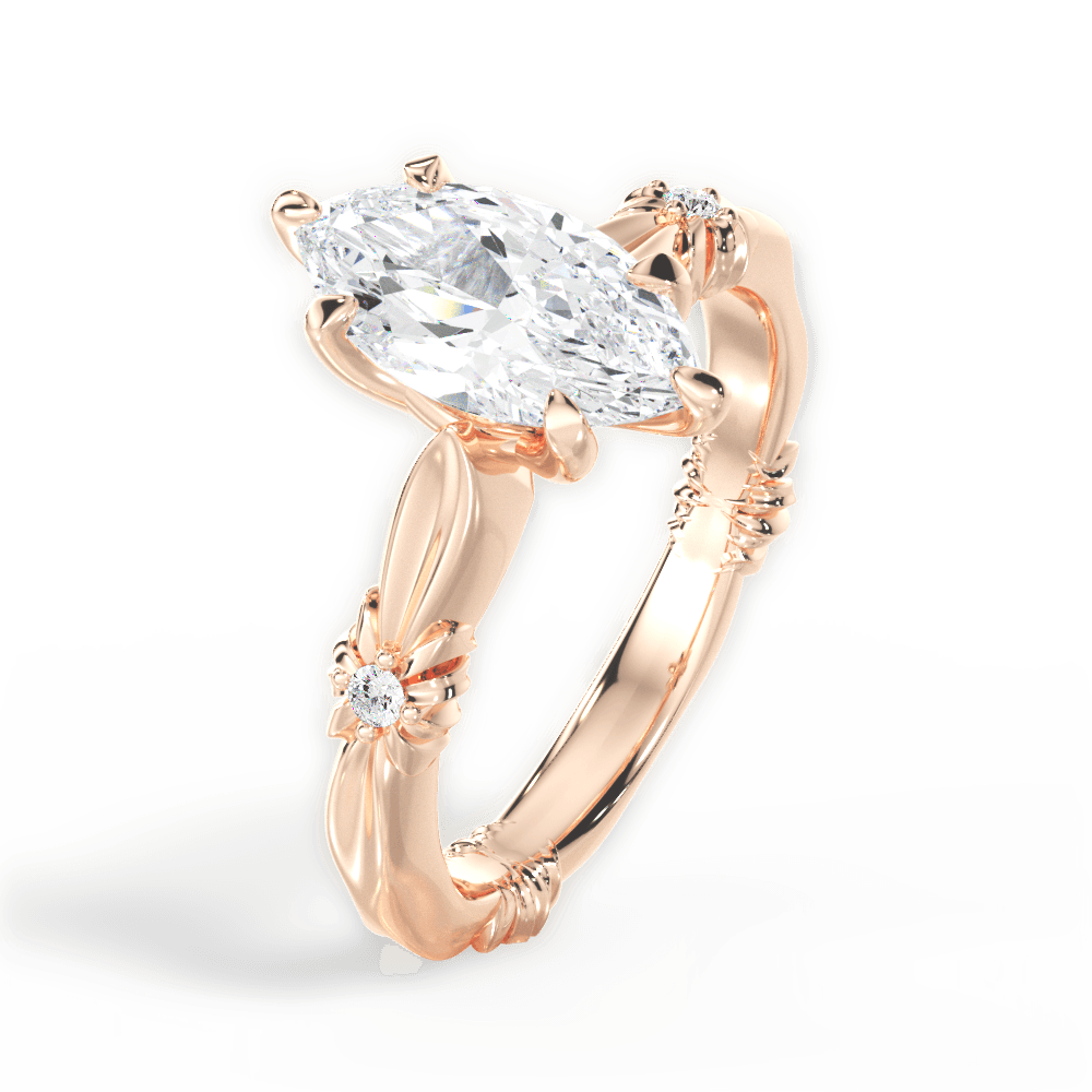 14kt Rose Gold/18kt Rose Gold/marquise/perspective