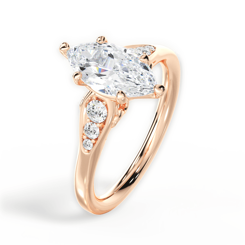 14kt Rose Gold/18kt Rose Gold/marquise/perspective