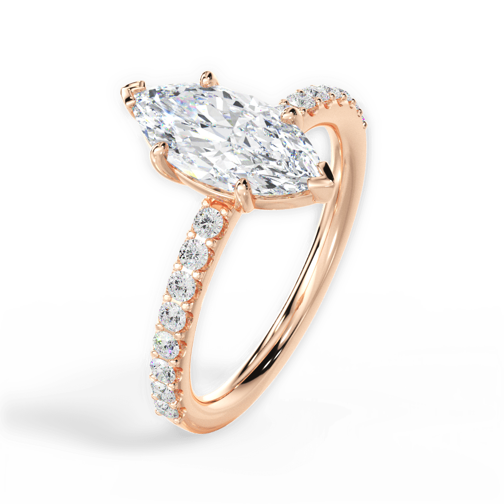 14kt Rose Gold/18kt Rose Gold/marquise/side