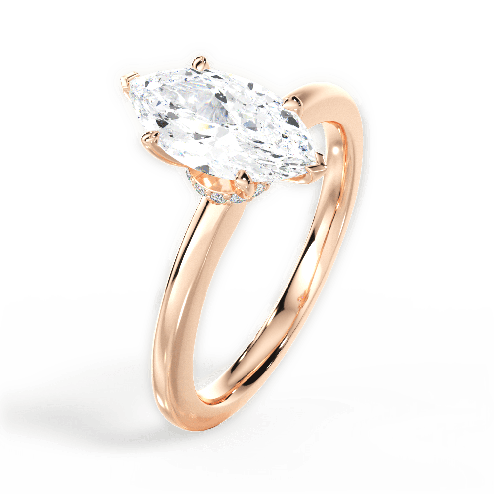 14kt Rose Gold/18kt Rose Gold/marquise/side