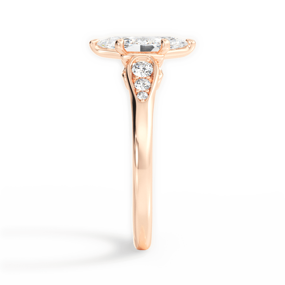 14kt Rose Gold/18kt Rose Gold/marquise/side