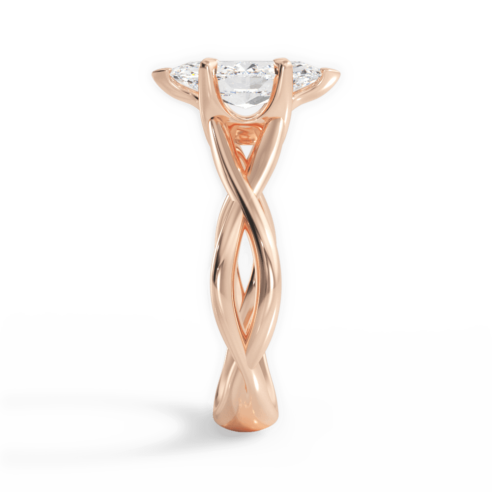 14kt Rose Gold/18kt Rose Gold/marquise/side