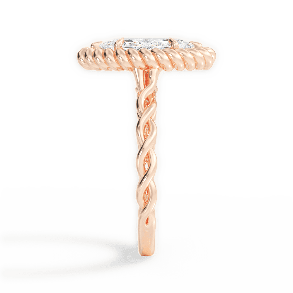14kt Rose Gold/18kt Rose Gold/marquise/side